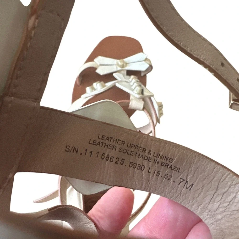 Tory Burch Aurora Studded Gladiator Sandals White Leather Size 7 Rare